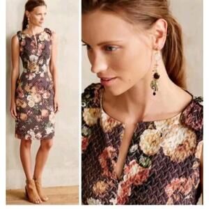 Tabitha Brown Floral "Tema" Size 2P Quilted Dress W/ Bows at Shoulders#C
